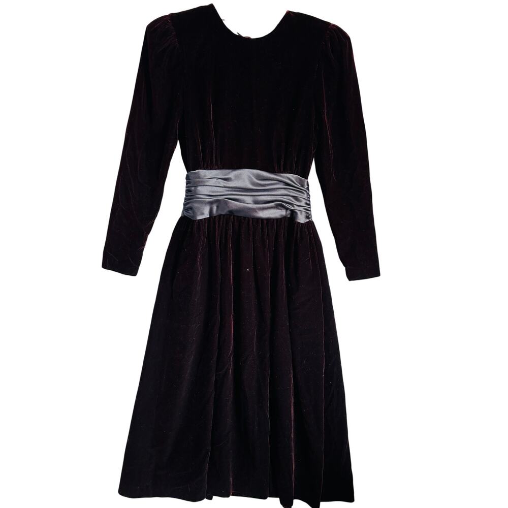 VINTAGE‎ 90s Ann Taylor Velvet Bow Gown Cocktail Dress Womens Size 4